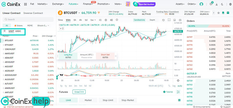 صفحه فیوچرز صرافی کوینکس