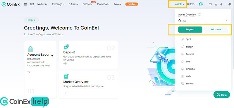 ورود به بخش واریز ارز دیجیتال به صرافی