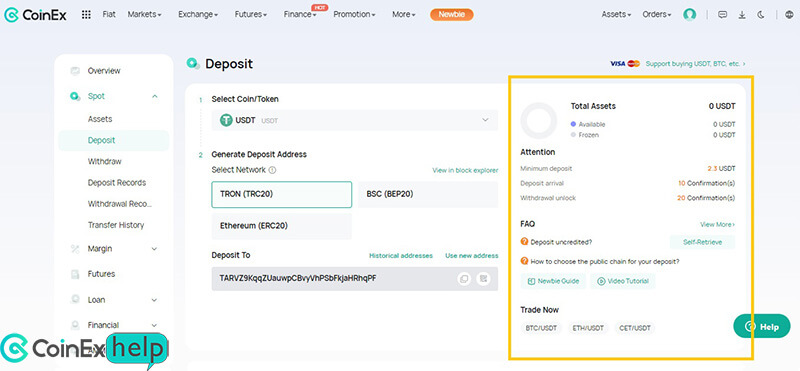اطلاعات بیشتر جهت واریز کریپتو