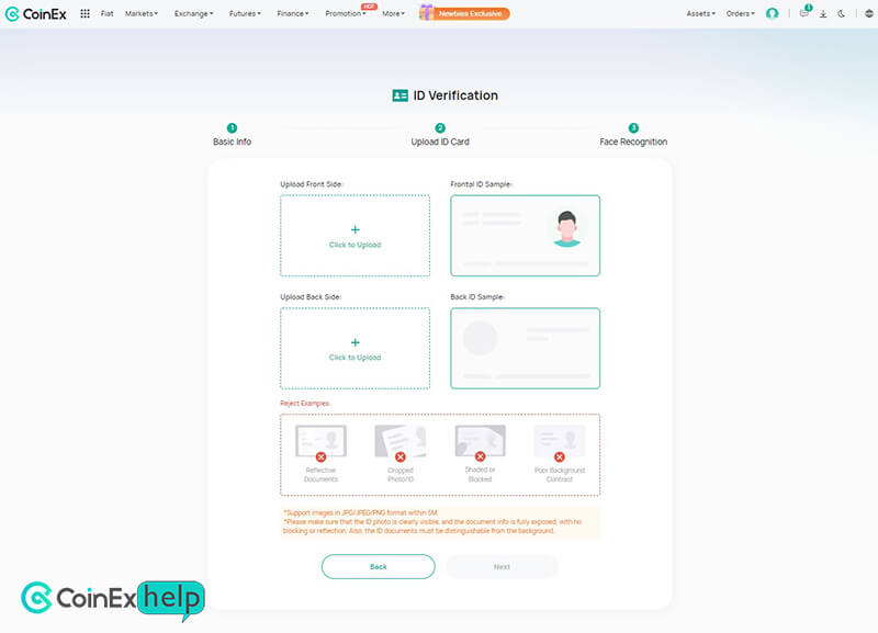 آپلود مدارک KYC