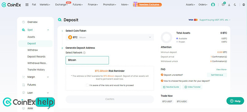 انتخاب ارز جهت واریز در صرافی کوینکس