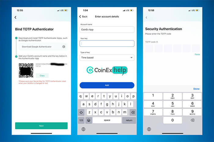 فعال سازی اپلیکیشن گوگل آتنتیکیتور برای کوینکس