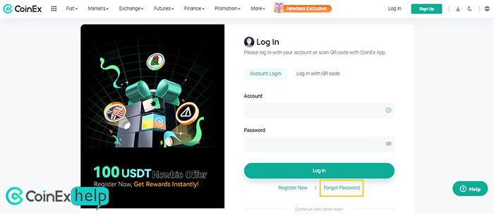 فراموشی رمز عبور