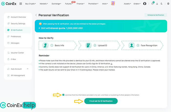 اعلام آمادگی برای شروع فرایند احراز هویت
