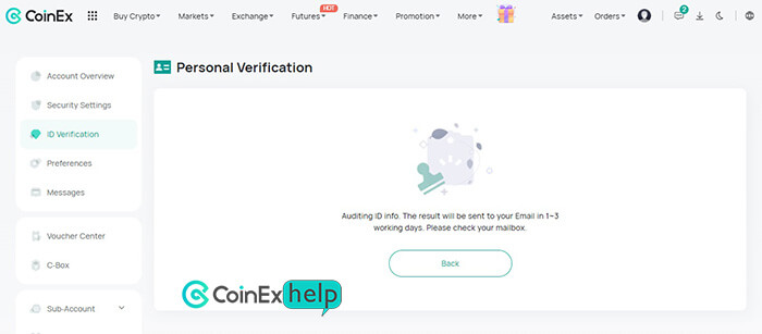 بررسی اطلاعات احراز توسط صرافی