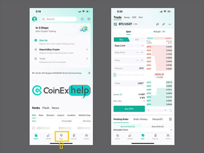 ورود به صفحه Spot در اپ