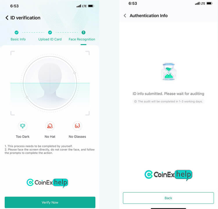 مرحله تشخیص چهره در احراز توسط اپ