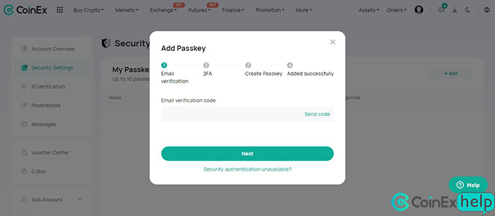 مراحل افزودن پس کی passkey