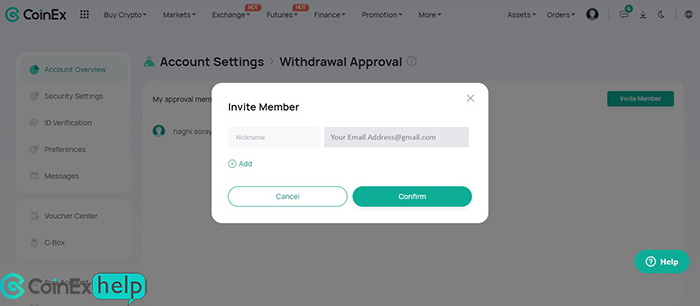 اضافه کردن فرد دوم برای برداشت دو مرحله ای