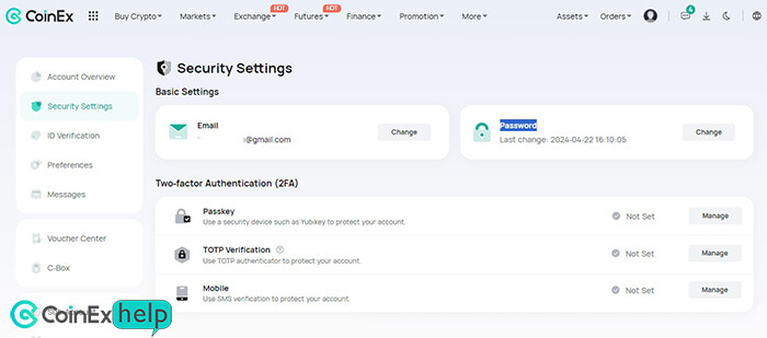 صفحه Security Settings