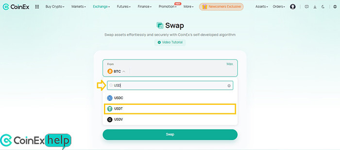 تبدیل ارز دیجیتال تتر (USDT) به بیت کوین (BTC)
