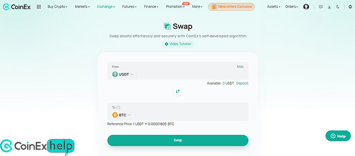سواپ تتر (USDT) به بیت کوین (BTC)