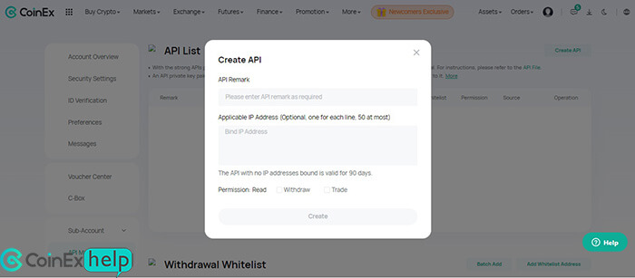 صفحه Create API