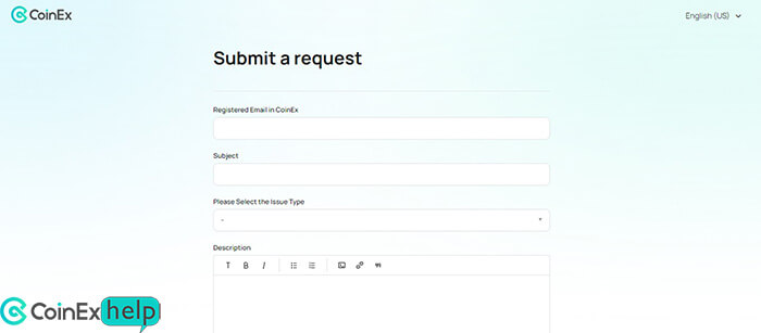 صفحه ی ارسال پیام برای صرافی کوینکس