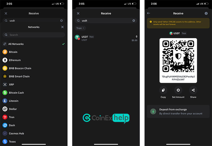 انتخاب ارز و شبکه