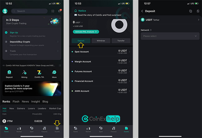 واریز به صرافی کوینکس