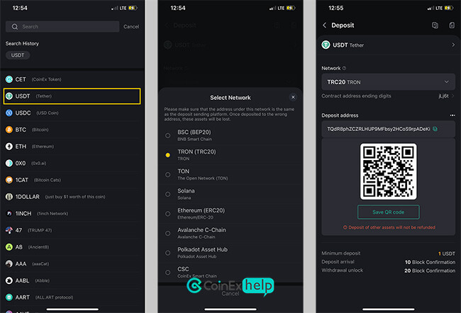 ادرس ارز در کوینکس