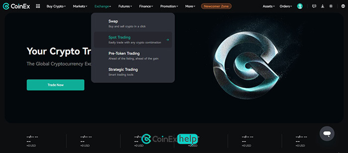گزینه Spot Trading