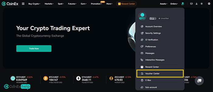 گزینه Voucher Center