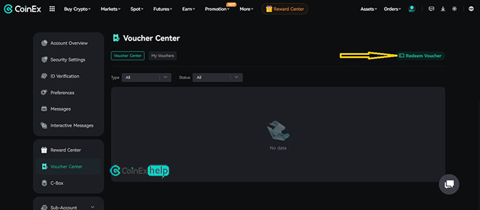 دکمه Redeem Voucher