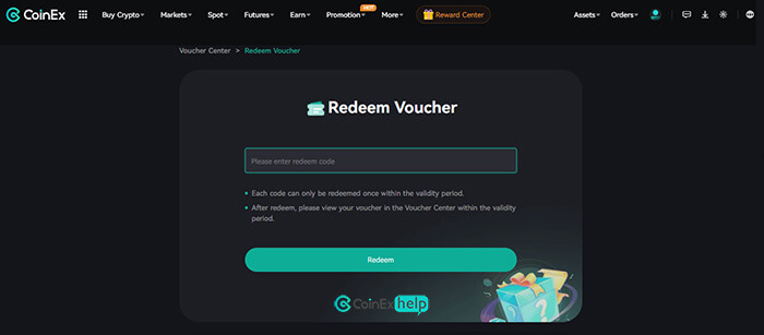 صفحه Redeem Voucher