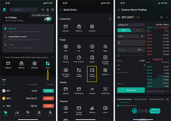 دمو تریدینگ در اپ موبایل