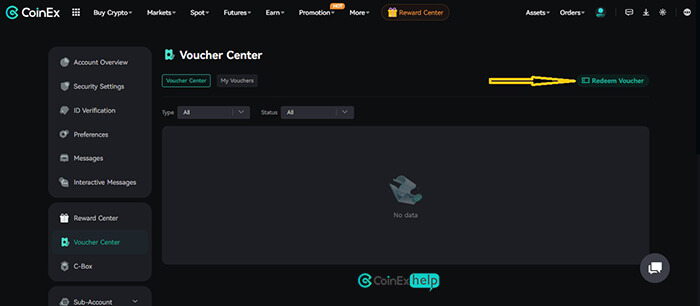 دکمه Redeem Voucher