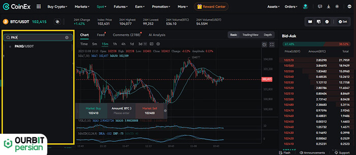 انتخاب توکن مبتنی بر طلا