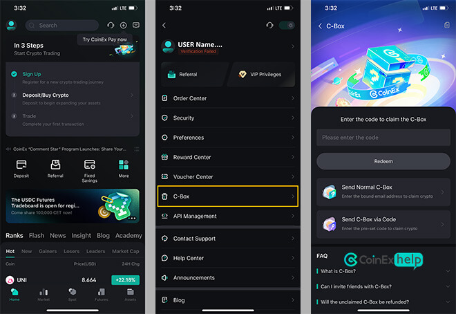 آموزش ساخت و ارسال C-Box کوینکس در اپلیکیشن موبایلی